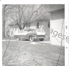 1966 &#39;56 Ford Fairlane Front and Side View Photo B&amp;W Snapshot - £2.72 GBP