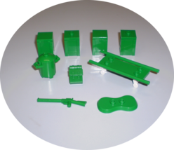 Used LEGO Green Container Box Stretcher Trash Can Rifle Stand Minifig Backpack - $9.95