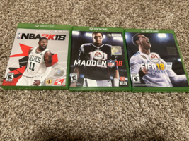 Xbox One Used Games Lot=3 - Madden 18, FIFA18 &amp; NBA2K18 - Excellent -SELDOM Used - £10.21 GBP