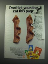 1991 Purina Beggin&#39; Strips, Cheese Dawgs and Hearty Chews Ad - Eat this Page - £14.56 GBP
