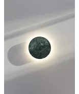 MarmorOrbis Verde | designer green marble wall sconce with back lighting - $370.00