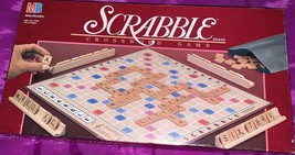 Vintage SCRABBLE (1989) Board Game Includes Board, Tiles Shown &amp; 4 Wood Holders - £5.34 GBP