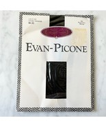 Vintage Evan-Picone Thigh-Hi Pantyhose Lace Top Black Onyx - Size Medium - $179.92 MXN