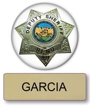 RENO 911 Officer GARCIA magnet Fastener Name Badge &amp; Deputy Button Halloween Cos - £14.87 GBP