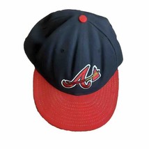 New Era 59Fifty Atlanta Braves Tomahawk Fitted Hat Cap 7 1/8 Authentic On Field - £22.94 GBP