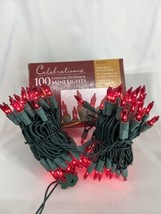 Celebrations Incandescent Mini Red 100 ct String Christmas Lights 20&#39; ft... - $16.14