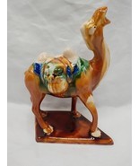 Vintage Chinese Tang Dynasty Style Sancai Glazed Camel Ceramic Hand Pain... - $44.55