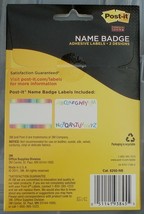 Post-It 2.375&quot; x 3.375&quot; Name Badge Adhesive Labels - 20 Labels - 6250-NB  NEW - £7.05 GBP