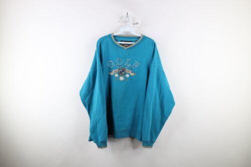 Vintage 90s Streetwear Mens XL Distressed Spell Out Golf Crewneck Sweats... - $31.14