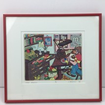 J Thompson &#39;88 &quot;M&amp;M Theories&quot; 9/15 Red Metal Frame Wire Hanging - £71.93 GBP