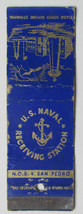 NOB San Pedro, California US Naval Rec. Station 20FS Military Matchbook Cover CA - £1.19 GBP