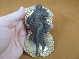 (CXL1-3) XL full body Angel Woman CAMEO resin brass Pin Pendant brooch o... - $67.19