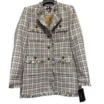 Tommy Hilfiger Womens Tweed Blazer Jacket Size 10 Fringed Trim Button Fr... - $1,298.70 MXN