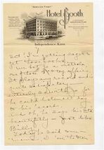 Hotel Booth Independence Kansas Letterhead Handwritten Letter 1920 - $17.82