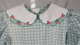 Vintage Girls Dress Size 6/8 - 26&quot; Bust Embroidered Collar Modest Handmade - £16.50 GBP