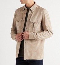 New Mens Suede Leather Jacket Designer Shirt Men Biker Real Leather Jacket #126 - £84.67 GBP+