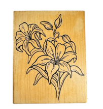 Vintage Great Impressions Lily Flower Iris Bouquet Rubber Stamp K41 - £11.98 GBP