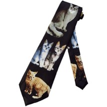 Steven Harris Mens Cat Kitten Kitty Feline Necktie - Black - One Size Neck Tie - £12.48 GBP