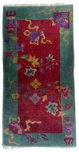 Handmade antique Art Deco Chinese rug 2.2&#39; x 4.1&#39; (67cm x 124cm) 1920s - £1,431.16 GBP