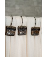 Rustic Western Cowboys On Horses Faux Leather Bathroom Shower Curtain Ho... - $43.73 CAD