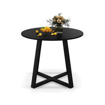36 Inch Mid-Century Round Dining Table with Pedestal Base for Dining Room-Black  - $4,018.18 MXN