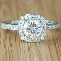 Antiker Halo-Verlobungsring mit 2,65 ct rundem Diamant aus 14-karätigem... - £195.75 GBP