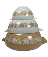 Pyrex Sandalwood Ivy Cinderella Nesting Bowls Set Of 3 441 443 444 - $100.68 CAD