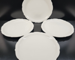 4 Syracuse China White Scalloped Large Dinner Plate Set Vintage Restaura... - $108.77