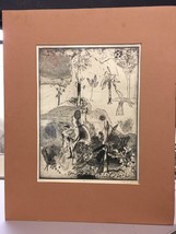 Vintage Signed Artist&#39;s Proof by Philip J. Cook &quot;Boscha&quot; Etching Matted - £17.76 GBP