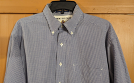 Tommy Hilfiger Mens Shirt Blue White Check Long Sleeve Button Down Size 15 1/2  - £10.03 GBP