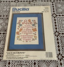Bucilla Stamped Embroidery Kit 49424 Love Is Like A Butterfly  Brand New 9 x 12 - £10.17 GBP