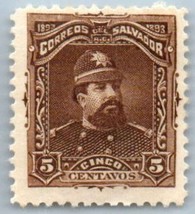 1893 EL SALVADOR Stamp - President Carlos Ezeta, 5c, SC#79 A27 - £1.11 GBP