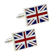 British Flag Cufflinks With Gift Bag Union Jack Uk England Great Britain English - £9.41 GBP