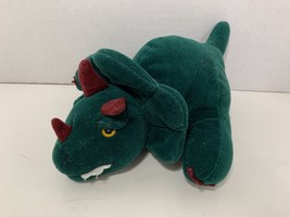 Plush Creations Inc green triceratops plush dinosaur hand puppet 1995 vi... - $9.89