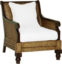 Arm Chair Padmas Plantation Trinidad Colonial Herringbone Weave Chestnut - £3,128.91 GBP