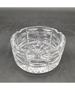 Waterford Crystal Glass 3.25&quot; Round Colleen Ashtray Cross Hatching &amp; Ova... - $27.06 CAD