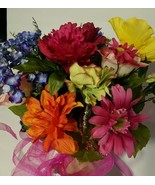 Artificial/Silk Colorful Mixed Flowers Hand Bouquet Wedding Prom Home De... - £29.28 GBP