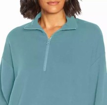 Three Dots Womens Quarter Zip Pullover, Large, Nile Blue - £42.53 GBP