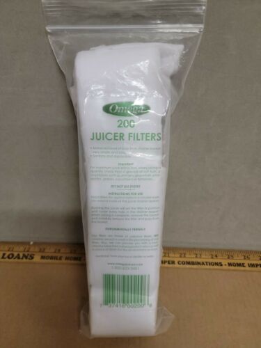 Primary image for Omega Juicer Cellulose Filters 200 Pack Unbleached Disposable Opened 90% full