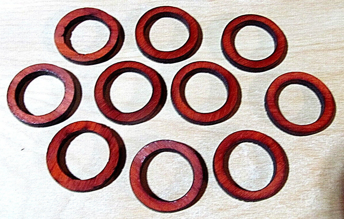  BEAUTIFUL EXOTIC PADAUK WOOD HOOP BLANKS 1&quot; TO 3&quot; DIAMETER 1/8&quot; THICK - $8.95