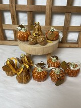 Fall Autumn Ceramic Ornaments Pumpkins, Gourds And Acorns 11 Pieces - £11.28 GBP