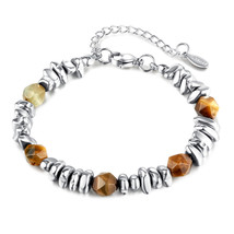 Irregular Beaded Stainless Steel Bracelet For Men - £13.58 GBP