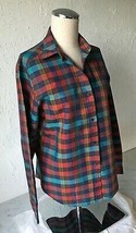 Miss B Jewel Tone Red Teal Plaid Long Sleeve Button-Front Shirt - Size 1... - £11.31 GBP