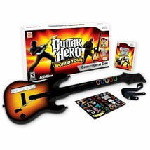 Nintendo Wii/Wii-U Guitar Hero WORLD TOUR Guitar Kit Bundle set video game disc - £162.72 GBP