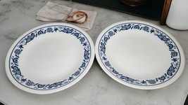 2 Corning Ware Corelle OLD TOWN BLUE Onion 6.75&quot; Bread &amp; Butter Dessert Plates - £5.91 GBP
