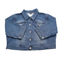 Punction Jeans Jacket Womens Blue Long Sleeve Button Embroidered Pocket ... - £23.45 GBP