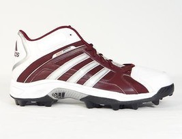 Adidas Scorch Destroy Mid Football Cleats Maroon &amp; White Mens NWT - $84.99