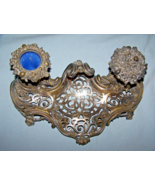 Antique Ornate Art Nouveau Double Glass Inkwells-Hallmarked-2 Metals-Som... - $85.00