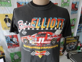 Vintage 90s Bill Elliot 1993 Budweiser Racing T Shirt M - £43.51 GBP