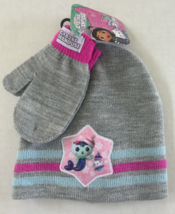 Gabbys Dollhouse Knit Hat Beanie &amp; Mitten Set Kids DreamWorks Sparkly Pi... - $6.25
